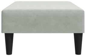 Apoio de pés 77x55x31 cm veludo cinzento-claro