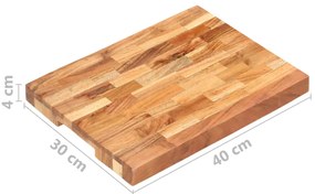 Tábua de cortar 40x30x4 cm madeira de acácia maciça
