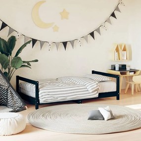 vidaXL Estrutura de cama infantil 80x160 cm pinho maciço preto