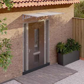 vidaXL Toldo para porta 152,5x90cm policarbonato cinzento/transparente