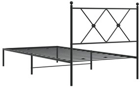 Estrutura de cama com cabeceira 90x190 cm metal preto