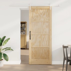 Porta Deslizante vidaXL com Ferragens 83x211 cm Pinho