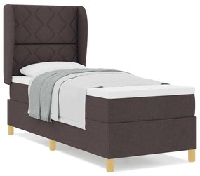 Cama Box Spring com Colchão vidaXL Marrom Escuro 80x200 cm Tecido