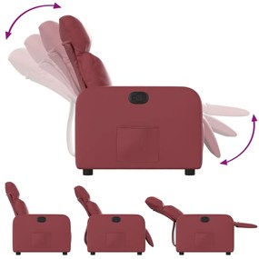 Poltrona reclinável couro artificial vermelho tinto