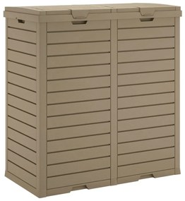 Caixote lixo exterior 78x41x86 cm polipropileno castanho-claro