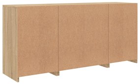 Aparador com luzes LED 142,5x37x67 cm carvalho sonoma