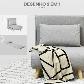 Poltrona Cama "Lund" – Sofá-Cama Individual Dobrável com Encosto Ajust
