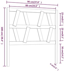 Cabeceira de cama 96x4x100 cm pinho maciço branco