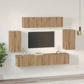 Conjunto de móvel de TV 6 pcs carvalho artisiano