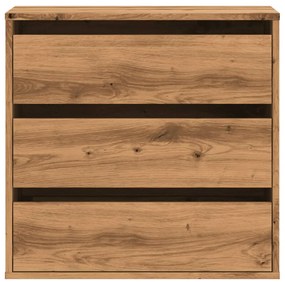 Cómoda com 3 Gavetas - 60x41x58 cm - derivados de madeira - carvalho a