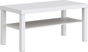 HOMCOM Mesa de Centro Mesa de Café para Sala com Prateleira Aberta Tampo Grosso para Sala Escritório 90x45x44,5 cm Branco | Aosom Portugal