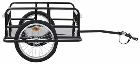 Reboque para bicicleta 130x73x48,5 cm aço preto