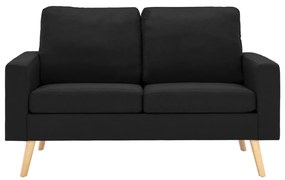 2 pcs conjunto de sofás tecido preto