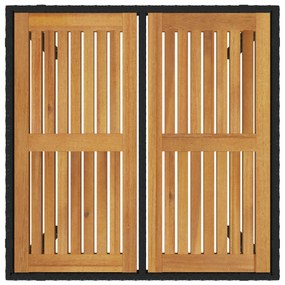 Conjunto de Jantar de Jardim vidaXL 5 Peças Rattan Preto