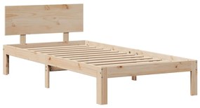 Cama com estante sem colchão 140x190 cm pinho maciço