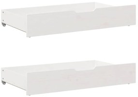 Estrutura de cama c/ gavetas 140x200 cm pinho maciço branco
