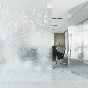 Película para janela fosca 90x500 cm PVC padrão de flor