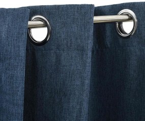 Cortinas opacas aspeto linho c/ ilhós 2 pcs 140x225 cm azul