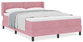Cama Box com Colchão vidaXL Rosa 140x190 cm Veludo