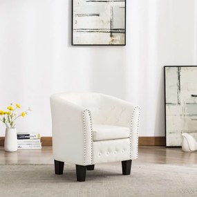 vidaXL Poltrona em couro artificial branco