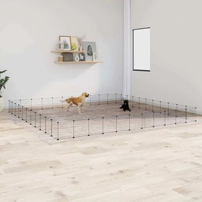 Gaiola p/ animais de 44 painéis c/ porta 35x35 cm aço preto