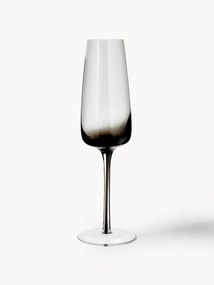 Copos de champanhe artesanal com degradê de cor Smoke, conjunto de 4