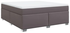 Cama com molas/colchão 180x200 cm couro artificial cinza