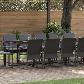 Conjunto de Jantar para Jardim de 19 Peças com Almofadas em Aço e Textilene