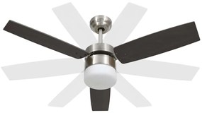 Ventoinha de teto c/ luz/controlo remoto 108cm castanho-escuro