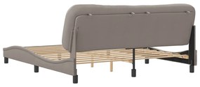 Cama sem colchão 180x200 cm tecido castanho-acinzentado