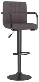 Bancos de bar 2 pcs tecido cinzento-acastanhado