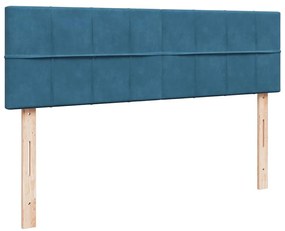 Estrutura de cama otomana com colchão 140x200 cm azul escuro