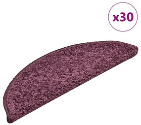 Tapetes de escada 30 pcs 56x17x3 cm roxo-escuro