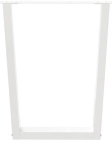 Pernas para mesa de jantar em V 3 peças, branco, 70x(72-73,3) cm, aço