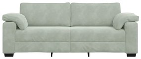 Sofá de 3 lugares 178 cm veludo cinzento-claro