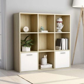 vidaXL Estante 98x30x98 cm contraplacado branco e carvalho sonoma