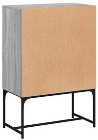 Armário de apoio c/ portas de vidro 69x37x100 cm cinza sonoma