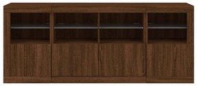 Aparador com luzes LED 163x37x67 cm carvalho castanho
