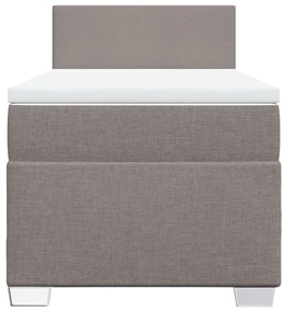 Cama com molas/colchão 100x200 cm tecido cinza-acastanhado
