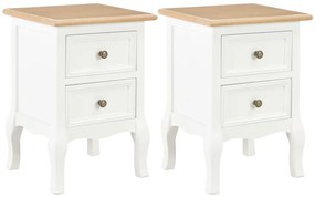 Mesa-de-cabeceira 2 pcs 35x30x49 cm MDF branco