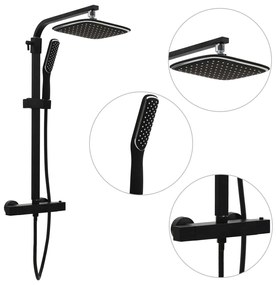 Conjunto duche dois chuveiros com misturadora e mangueira preto