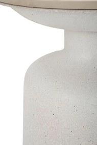 Mesa de Centro White Fush - Base de Ferro e Topo Cerâmico Branco - Ø 4