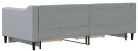 Sofá-cama c/ gavetão e gavetas 90x190 cm tecido cinzento-claro