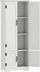 HOMCOM Buffet de Cozinha Armário de Cozinha Contemporâneo Multi Armazenamento 2 Armários 3 Prateleiras Painéis de Partículas Branco | Aosom Portugal