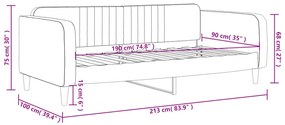 Sofá-cama 90x190 cm veludo preto