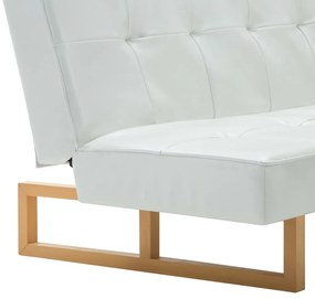 Sofá-cama em couro artificial branco