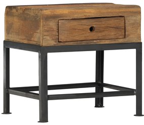 Mesa de cabeceira 40x35x40 cm madeira recuperada maciça