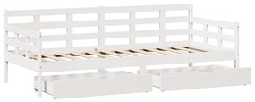 Sofá-cama com gavetas 80x200 cm madeira de pinho maciça