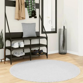vidaXL Tapete de pelo curto OVIEDO Ø 120 cm cinzento