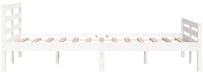 Estrutura de cama casal 135x190 cm madeira maciça branco